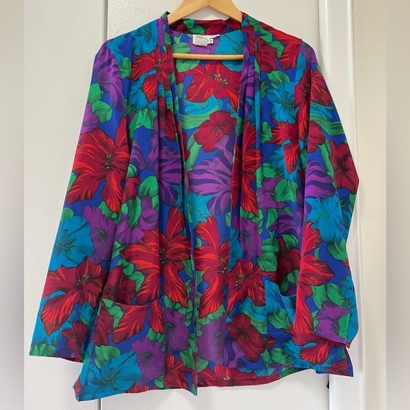 TanJay Tops - Vintage floral kimono tanfjay bright color